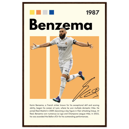Karim Benzema Real Madrid Soccer Football Legends Wall Art - Vibrantwalls