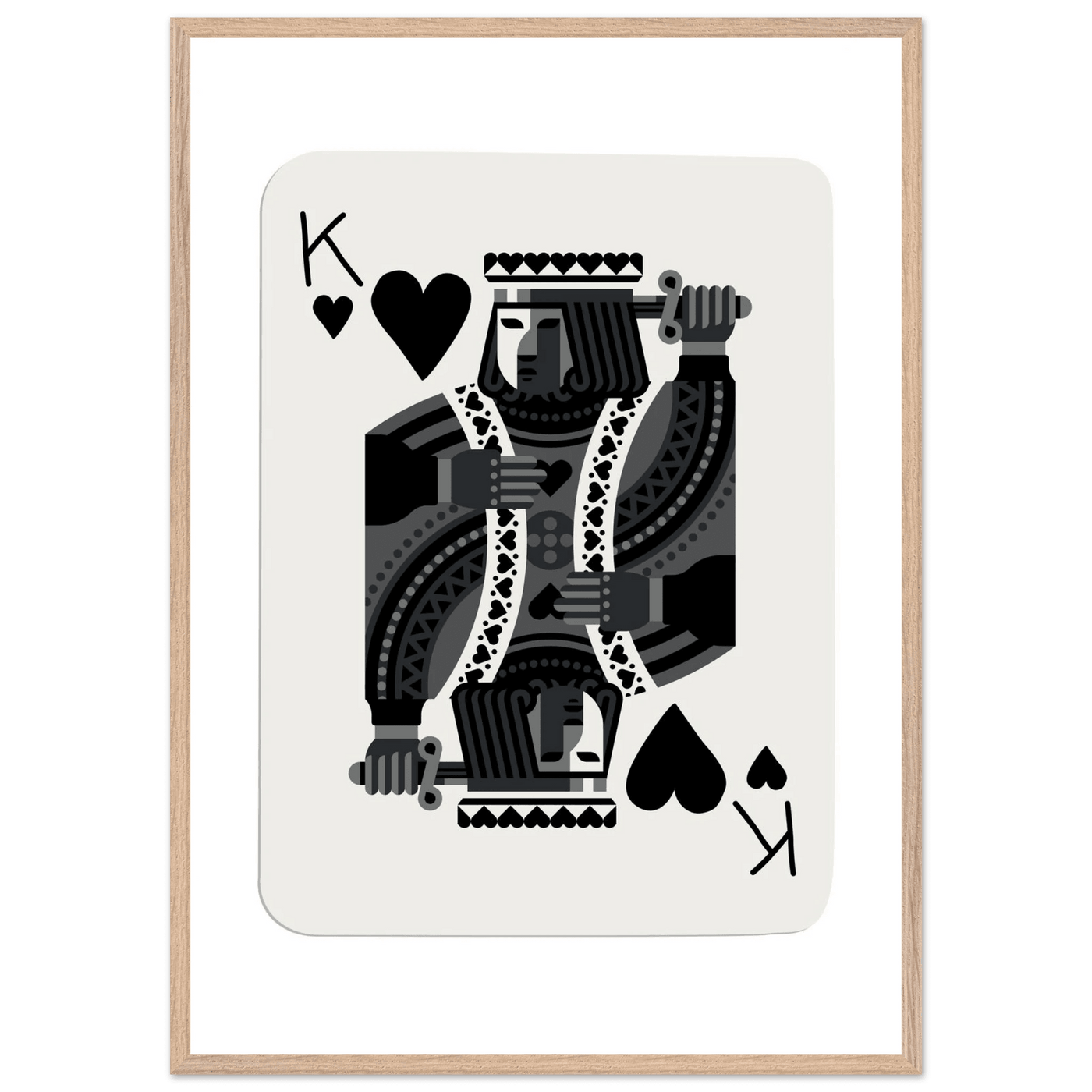 King of Spades Modern Minimalist Poker Card Art - Mounted Framed Poster, Eco-Friendly Wood Frame in Your Choice of Style - Vibrantwalls