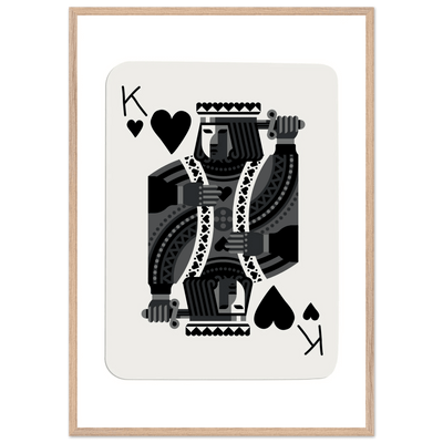 King of Spades Modern Minimalist Poker Card Art - Mounted Framed Poster, Eco-Friendly Wood Frame in Your Choice of Style - Vibrantwalls