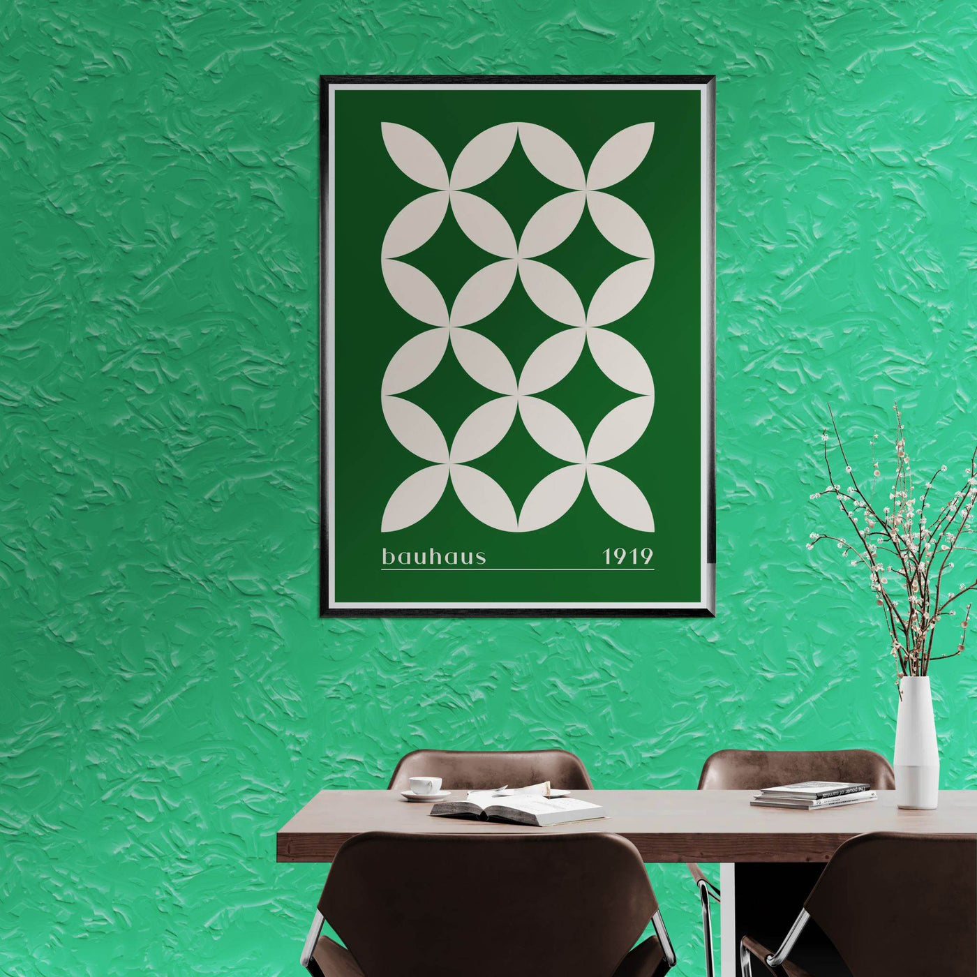 Bauhaus 1919 Green & Beige - Vibrantwalls