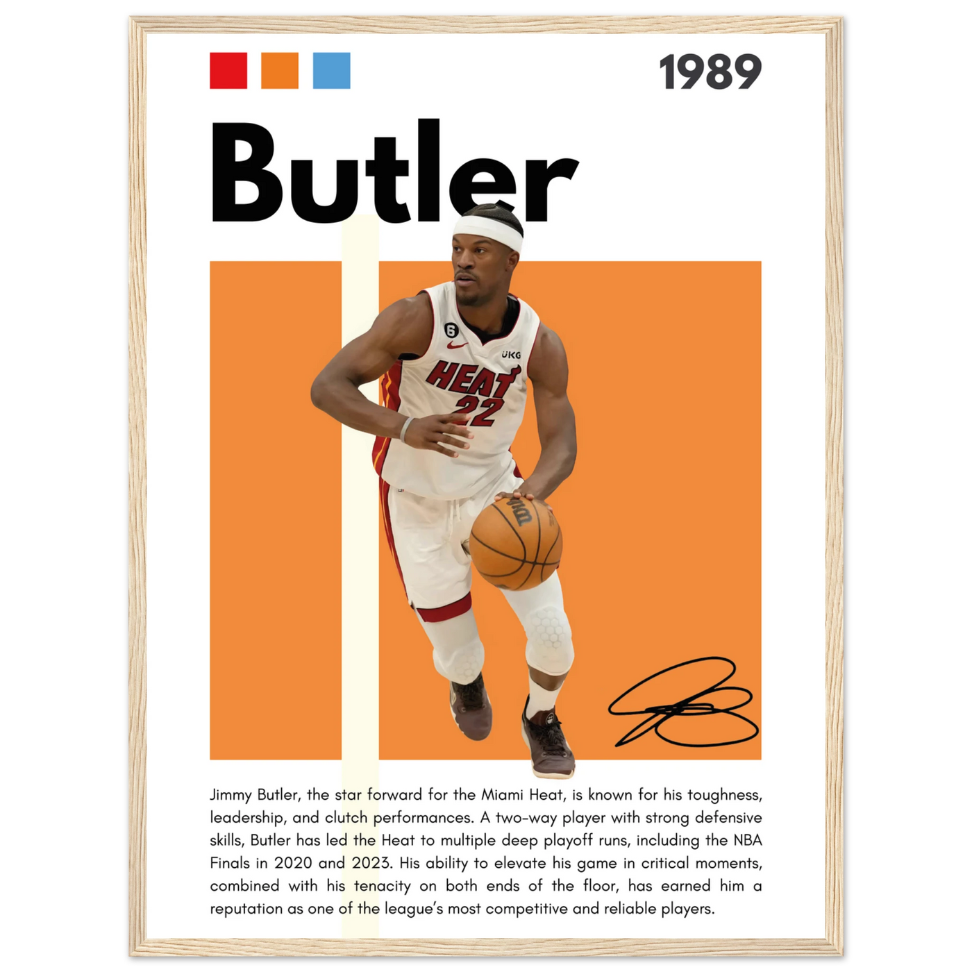 Jimmy Butler Heat Culture Miami Framed Poster 45x60 cm 18x24″ Wood frame Vibrantwalls