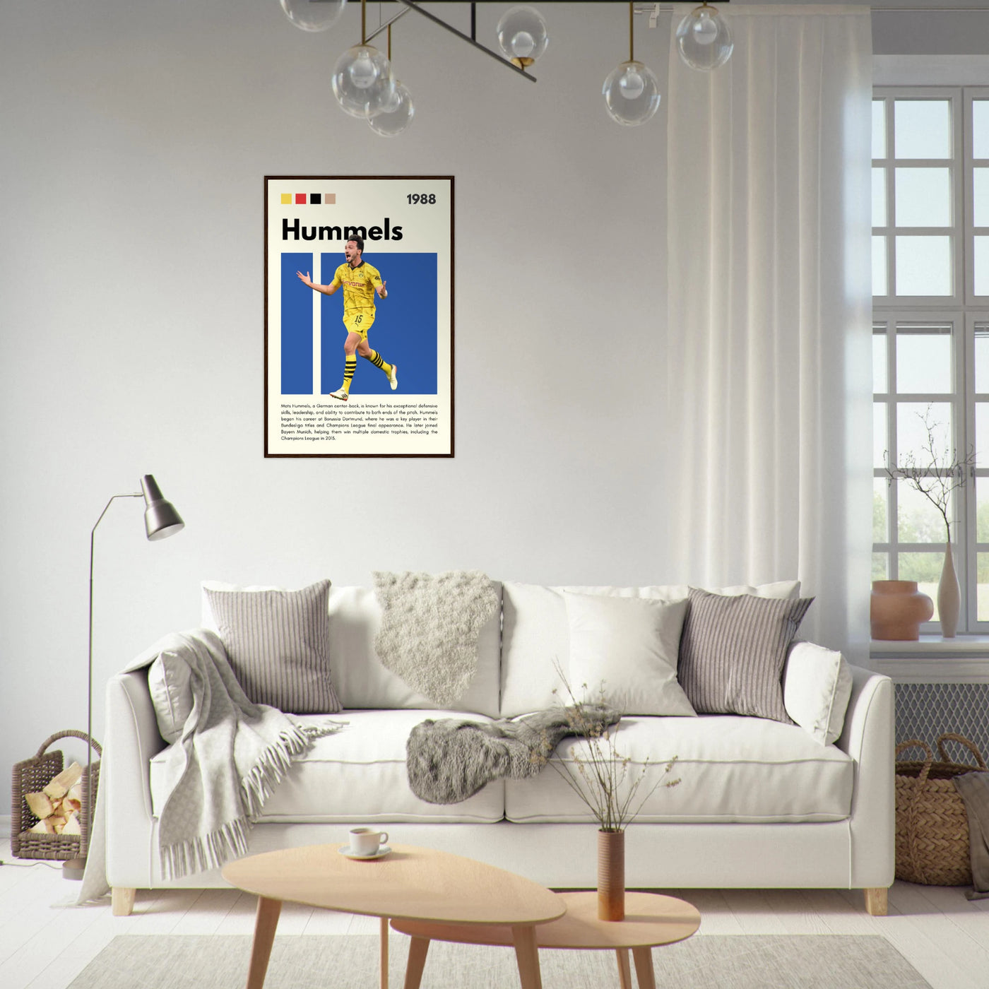 Mats Hummels Borussia Dortmund Framed Poster – Modern Football Art Print Vibrantwalls