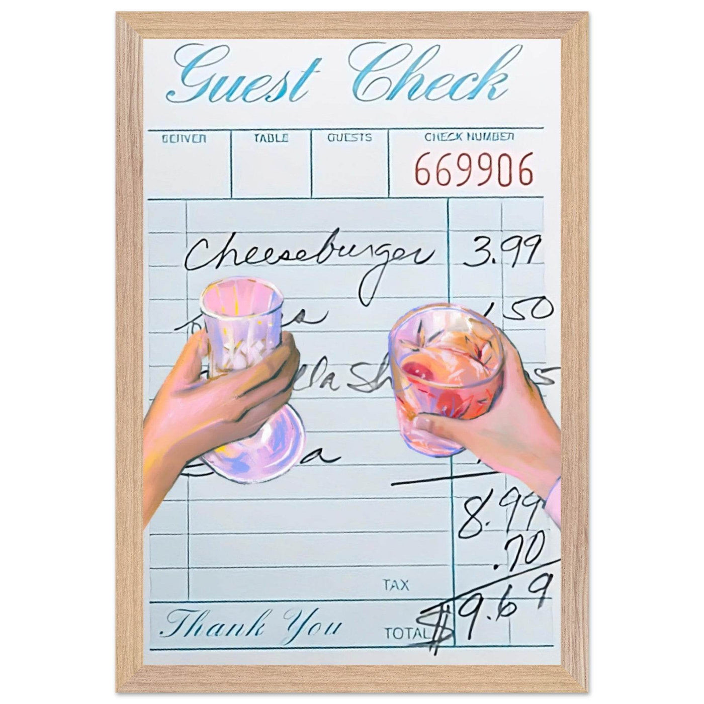 Retro Bar Tab Art - Vibrantwalls