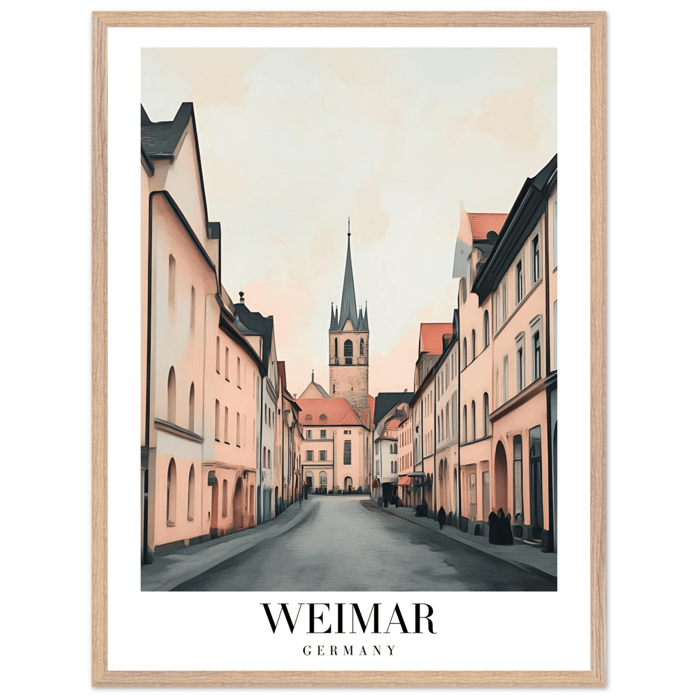 Weimar Germany Framed Poster – Vintage European Cityscape Wall Art with Wooden Frame - Vibrantwalls