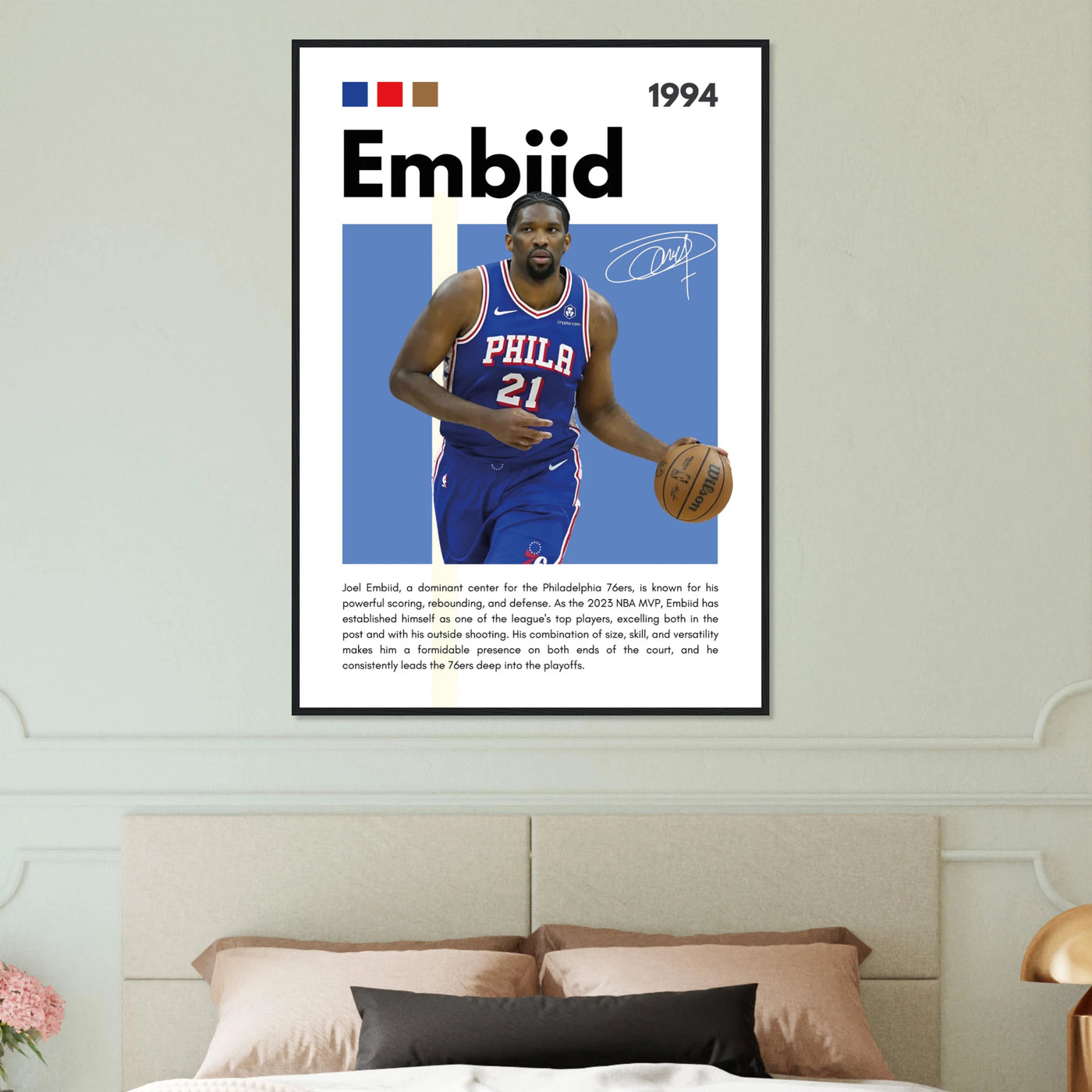 Joel Embiid The Process 76ers Framed Poster Vibrantwalls