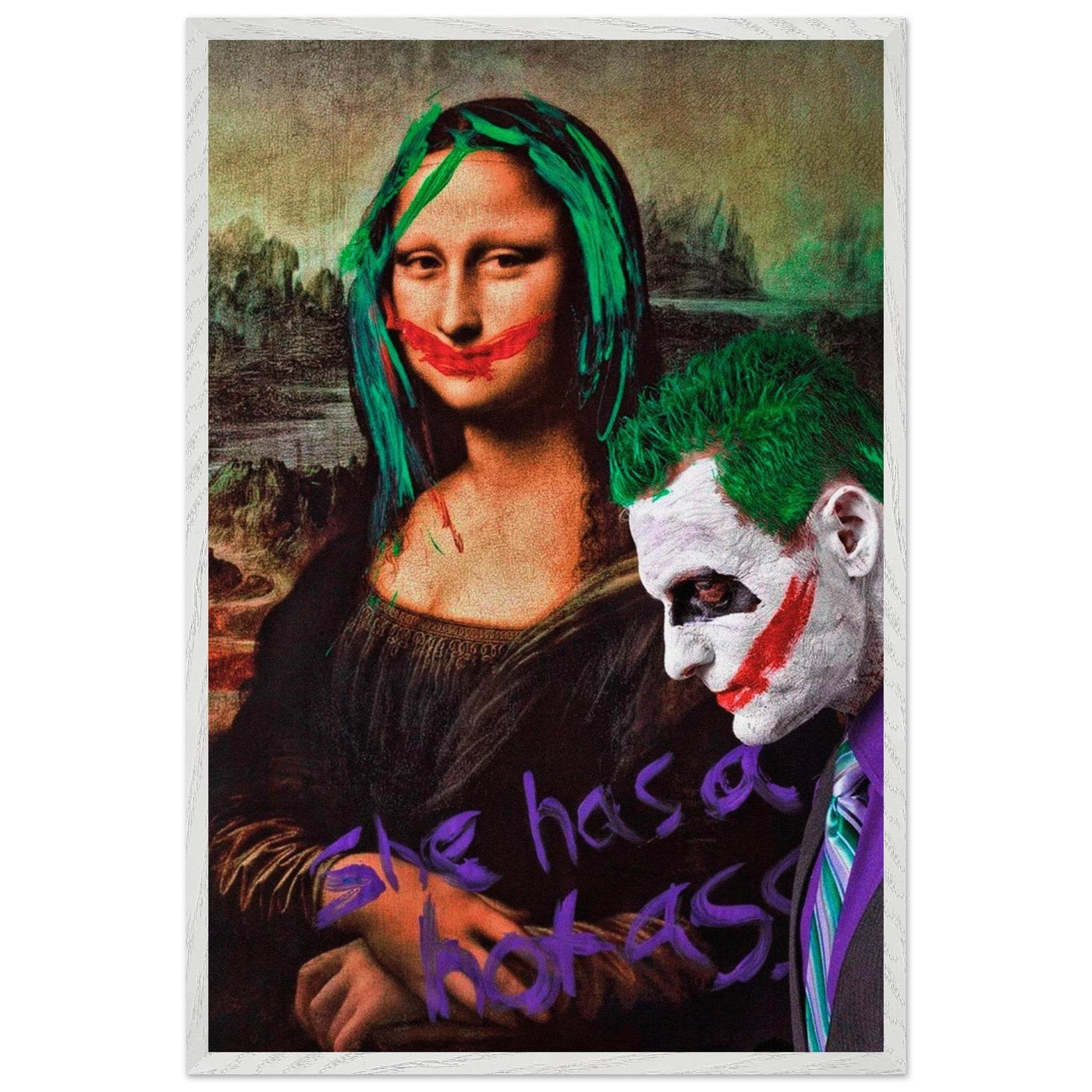 Joker & Mona Lisa Pop Art Mounted Framed Poster – Edgy, Eco-Friendly, & Ready to Hang in Your Choice of Frame & Size - Vibrantwalls