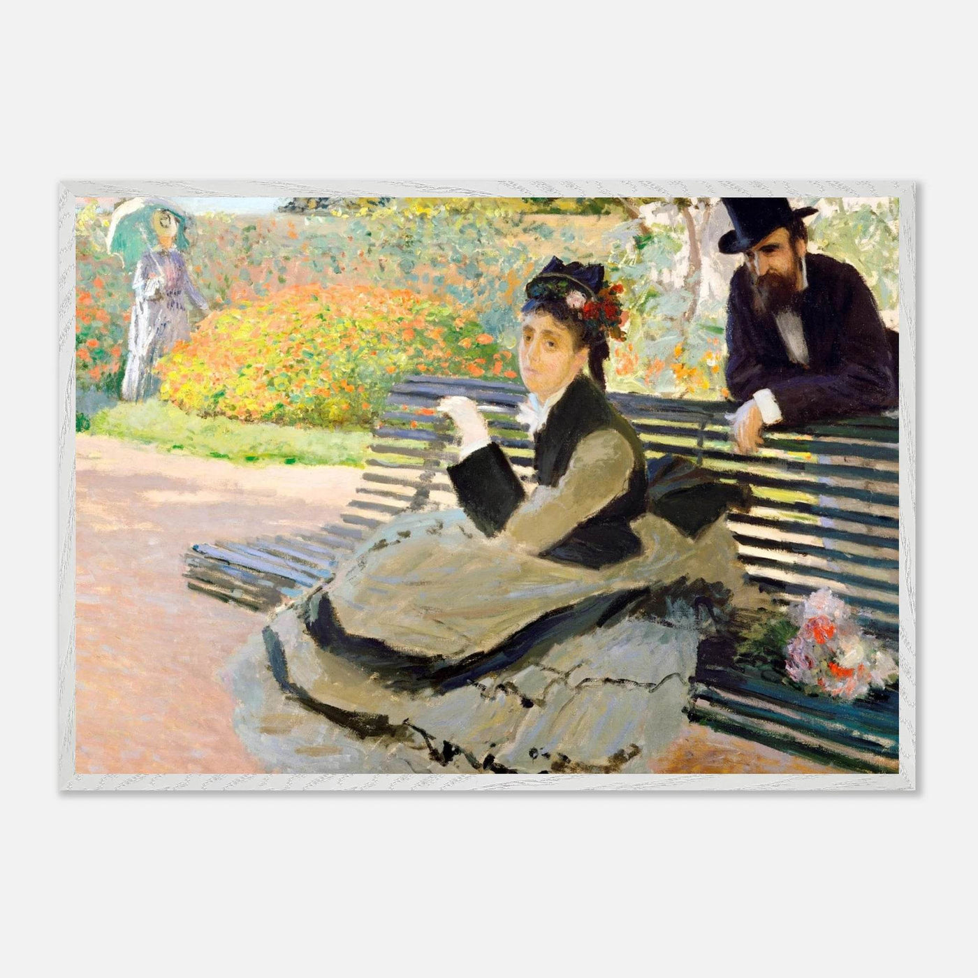 Camille Monet Garden Bench Art – Exquisite Artwork for Garden Lovers - Vibrantwalls
