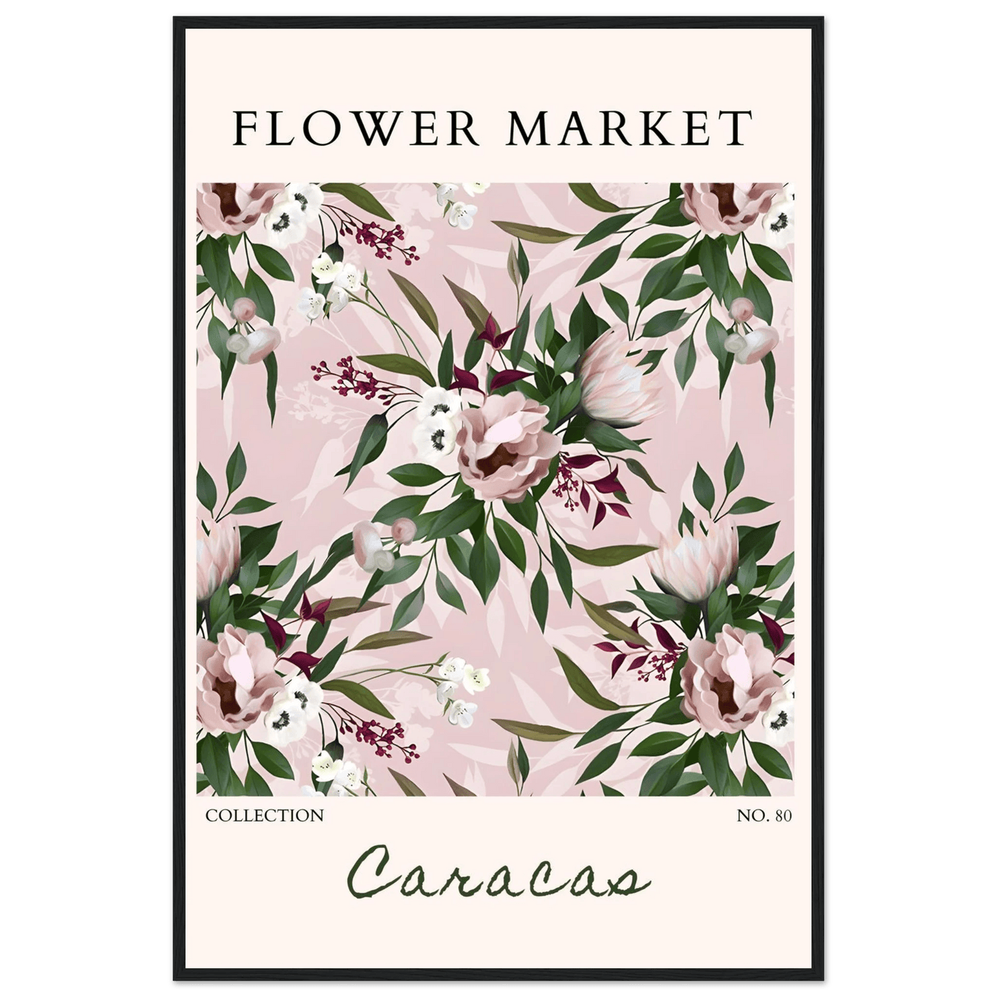 Blush Floral Dream Framed Poster – Elegant Botanical Art Print | Ready-to-Hang in Multiple Sizes & Frame Styles - Vibrantwalls