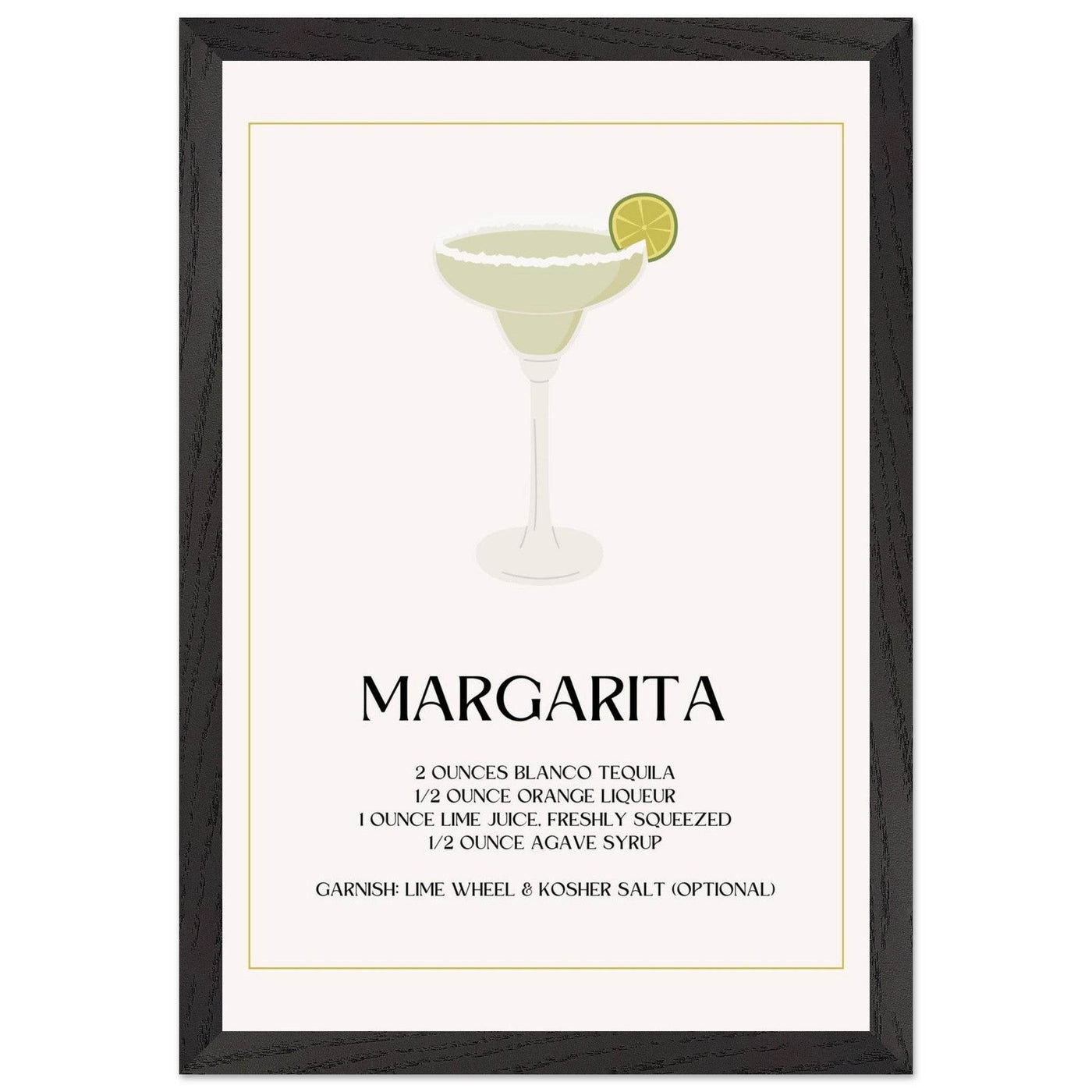 Margarita Cocktail Recipe Tequila Lime Salt Rim - Vibrantwalls