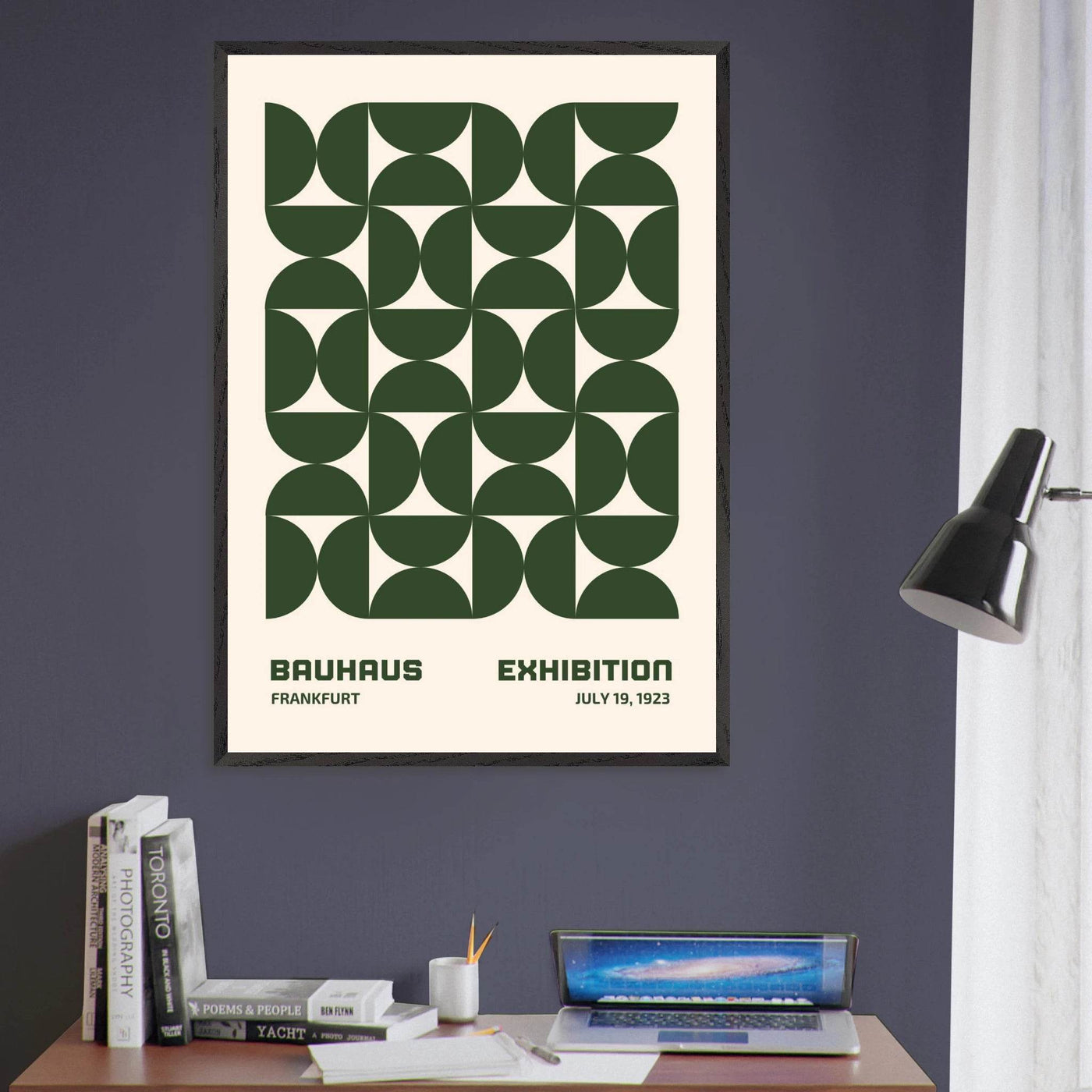 Bauhaus Forest Green & Cream Modern - Vibrantwalls