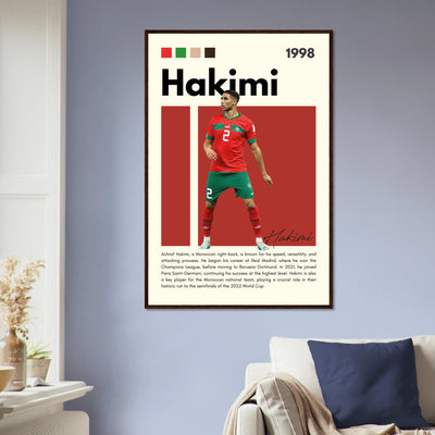 Achraf Hakimi Morocco Framed Football Legend Poster Vibrantwalls
