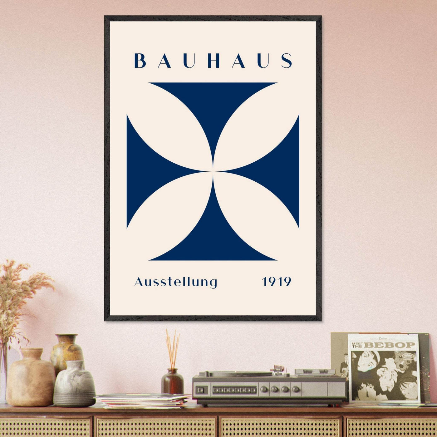 Bauhaus Exhibition 1919 - Navy Cream - Vibrantwalls