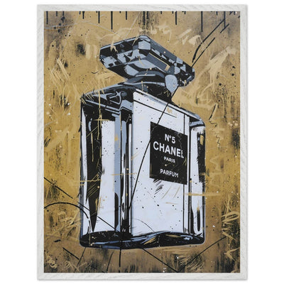 Abstract Chanel N°5 Art Print - Luxury Perfume Wall Art in Premium Mounted Frame - Vibrantwalls