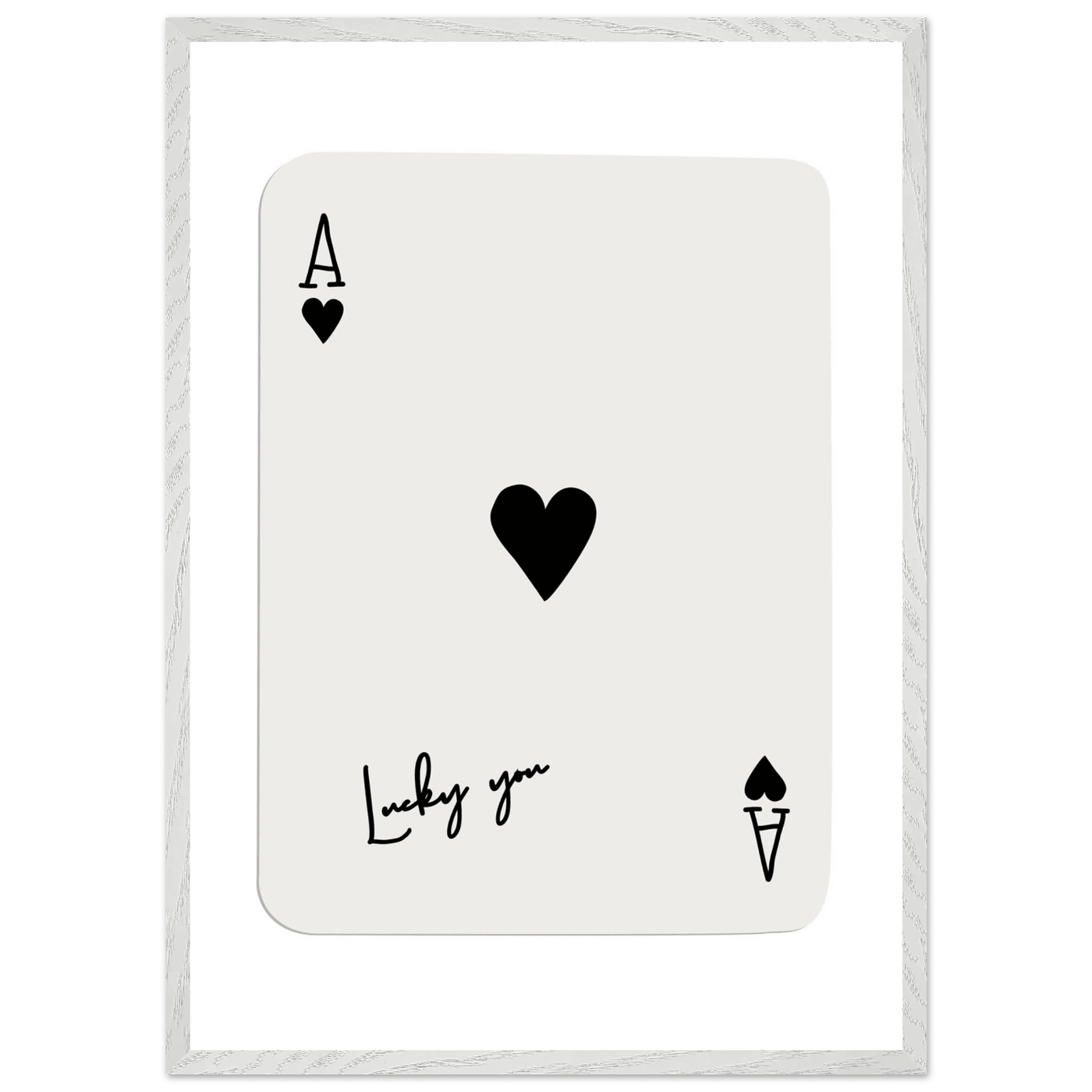 Lucky Ace of Hearts Framed Poster Art - Playful Poker Card Print in Eco-Friendly Wood Frame - Vibrantwalls