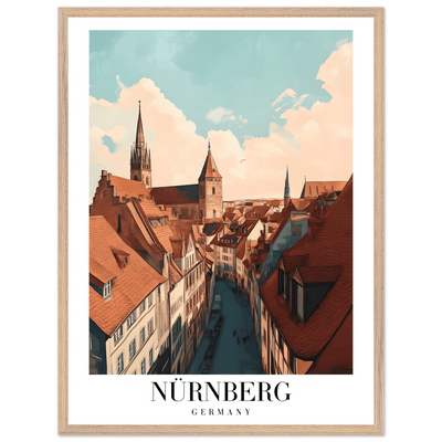 Nürnberg Germany Framed Poster – Vintage Travel Wall Art with Wooden Frame - Vibrantwalls