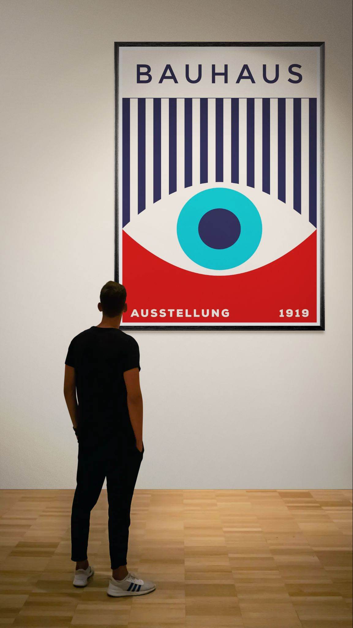 Bauhaus Geometric Eye 1919 Movement Style Design Poster Wall Art - Vibrantwalls