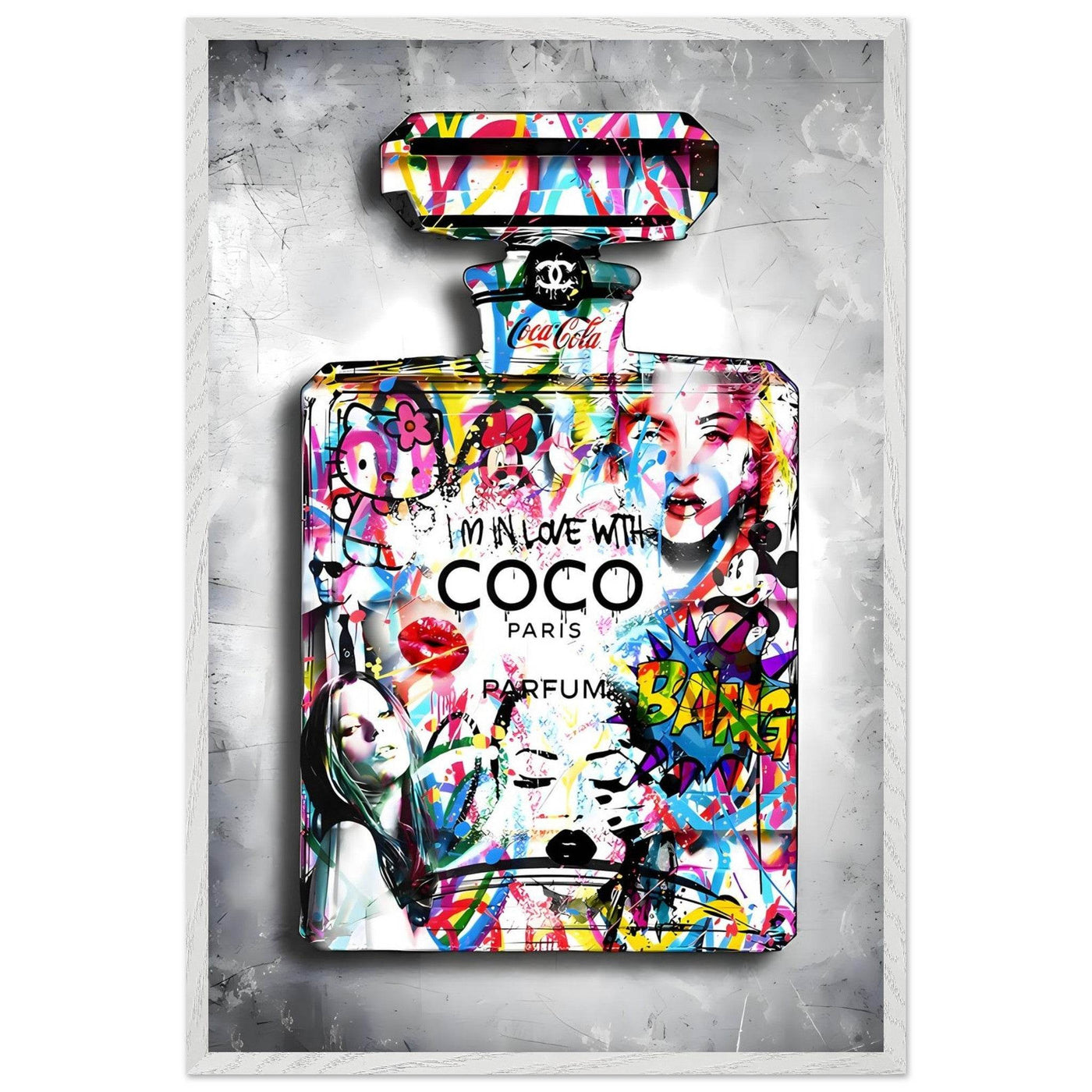 Vibrant Pop Art Chanel Perfume Bottle Print - Graffiti Chic Wall Decor for Fashion Lovers - Vibrantwalls