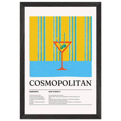 Cosmopolitan Cocktail Recipe City Chic Bar Print - Vibrantwalls