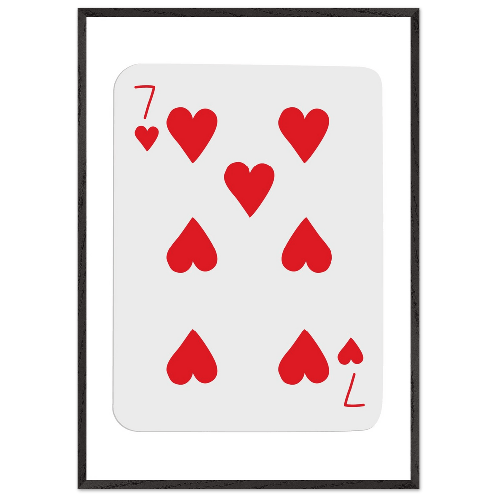 Lucky 7 of Hearts Custom Playing Cards Framed Poster Wall Art - Vibrantwalls