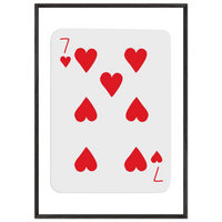 Lucky 7 of Hearts Custom Playing Cards Framed Poster Wall Art - Vibrantwalls