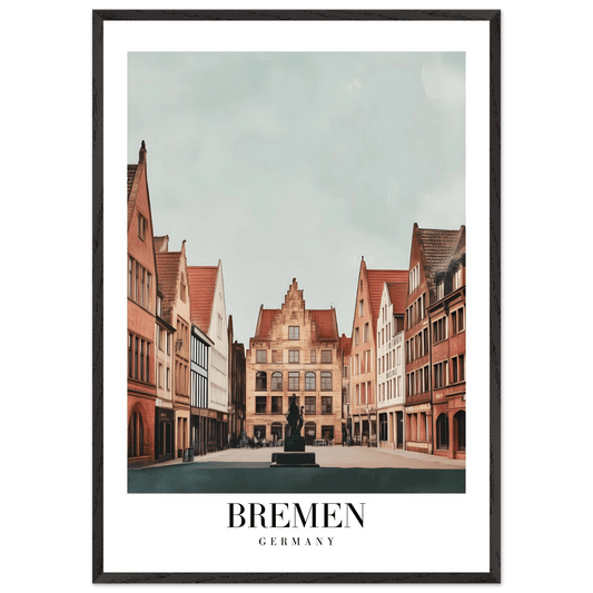 Bremen Germany Framed Poster – Vintage Cityscape Wall Art with Customizable Wooden Frame - Vibrantwalls