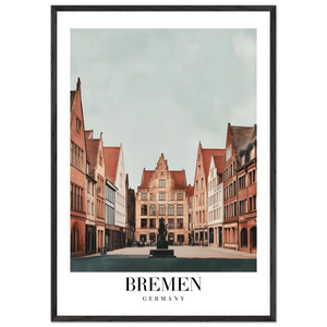 Bremen Germany Framed Poster – Vintage Cityscape Wall Art with Customizable Wooden Frame - Vibrantwalls