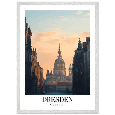 Dresden Germany Framed Poster – Warm Sunset Cityscape Wall Art with Wooden Frame Options - Vibrantwalls