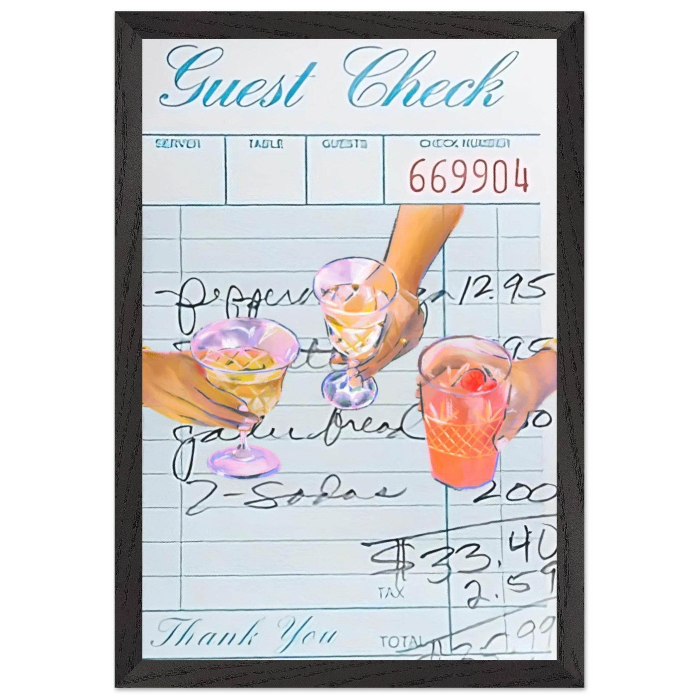 Guest Check Cocktail - Vibrantwalls