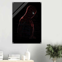 Abstract Spider-Man Acrylic Print – Dynamic, Modern, Scribble Art Wall Decor in Various Sizes - Vibrantwalls
