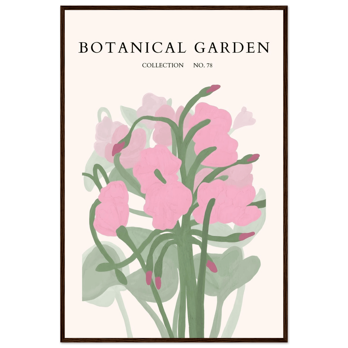 Botanical Garden Collection No. 78 Framed Poster – Blush Pink & Sage Green Floral Art Print | Ready-to-Hang - Vibrantwalls