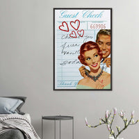 Guest Check Romance Vintage Wall Art - Vibrantwalls