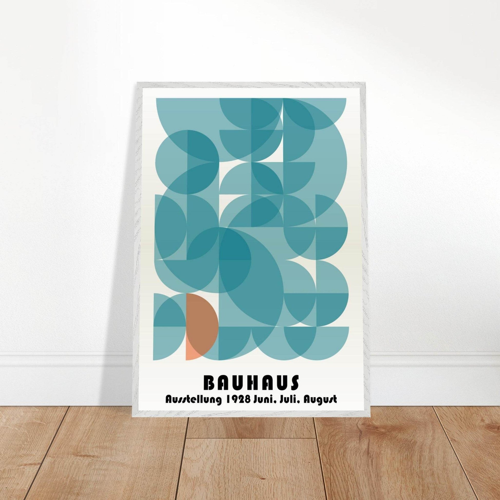 Bauhaus Geometric Art Teal Orange Movement Style Design Wall Art - Vibrantwalls