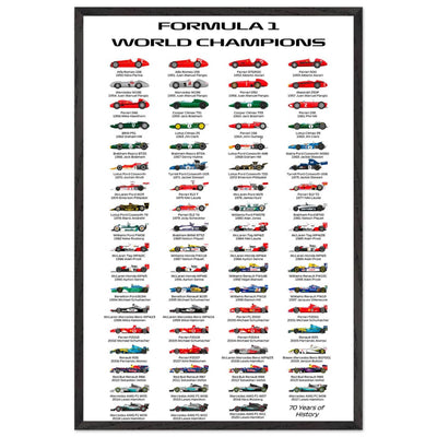 Formula 1 World Champions Poster - 70 Years of History - Eco-Friendly, Ready to Hang - Vibrantwalls