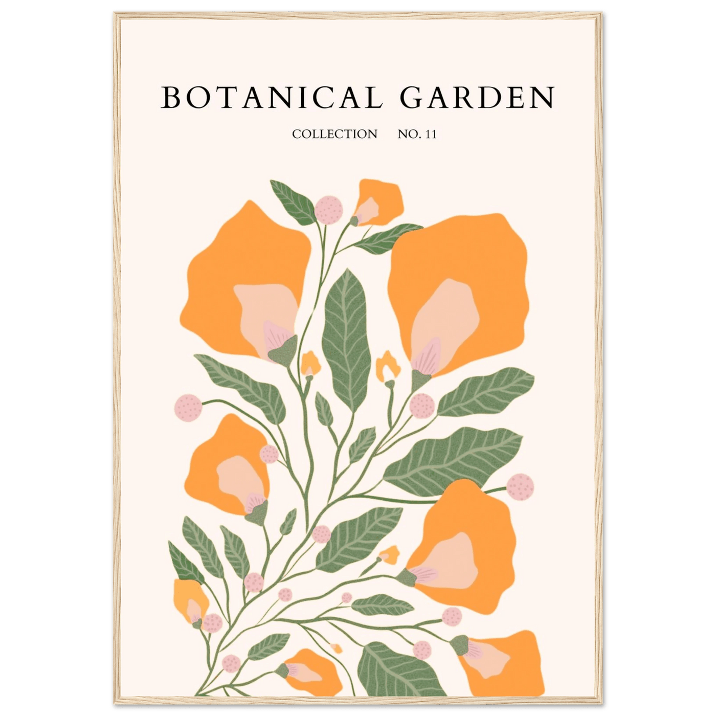 Botanical Garden Collection Framed Poster – Warm Floral Art Print | Ready-to-Hang in Various Sizes & Frame Styles - Vibrantwalls