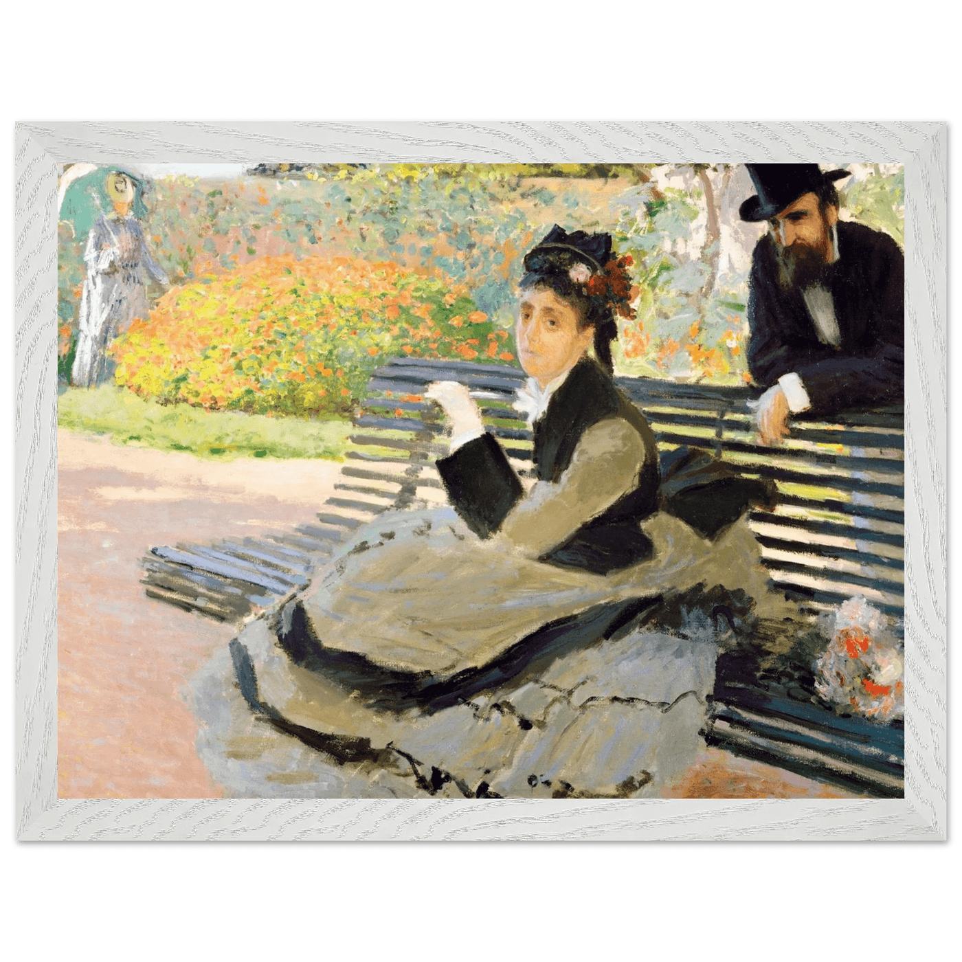 Camille Monet Garden Bench Art – Exquisite Artwork for Garden Lovers - Vibrantwalls