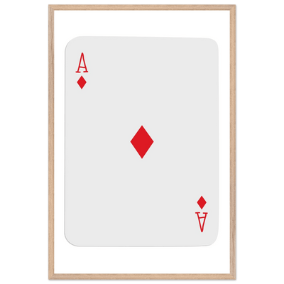 Ace of Diamonds Poker Card Print - Mounted Framed Art, Eco-Friendly Wood Frame in Your Choice of Finish - Vibrantwalls