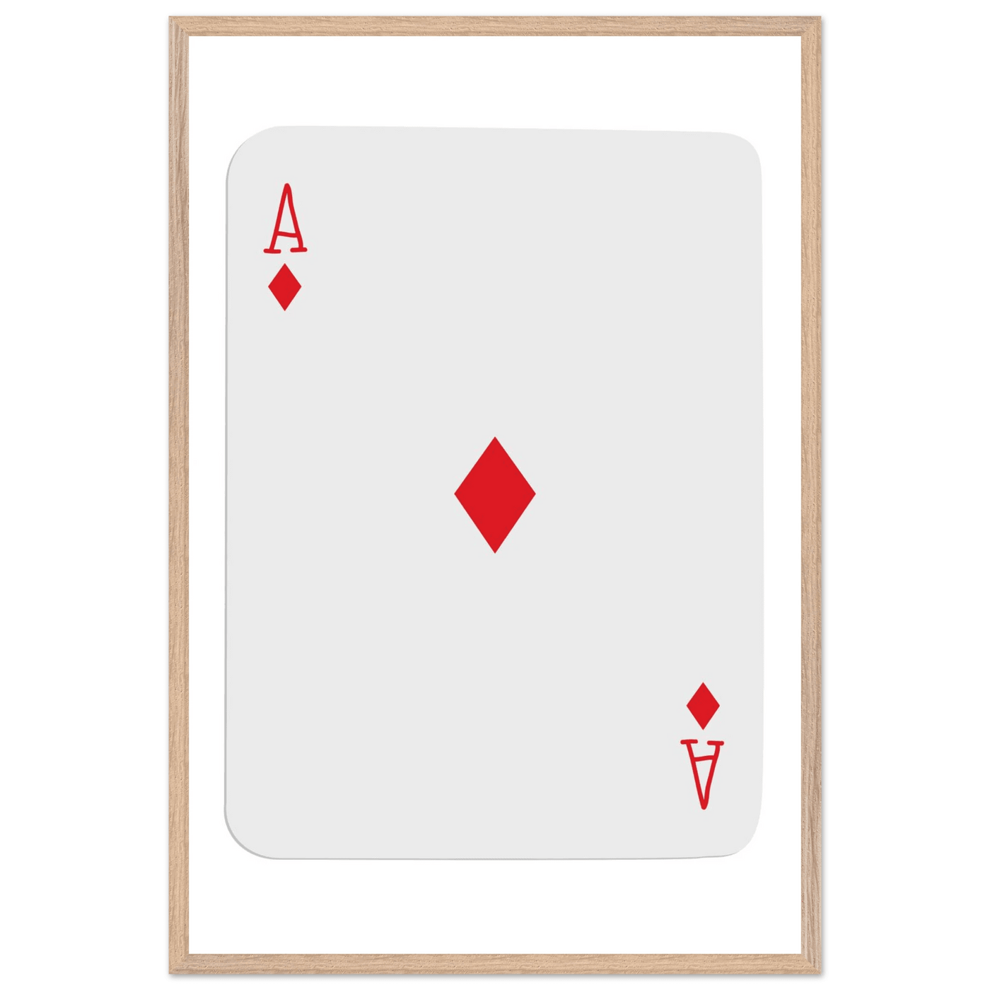 Ace of Diamonds Poker Card Print - Mounted Framed Art, Eco-Friendly Wood Frame in Your Choice of Finish - Vibrantwalls