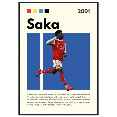 Bukayo Saka Arsenal Framed Poster – Modern Football Art Print for Gooners 70x100 cm 28x40″ Black frame Vibrantwalls