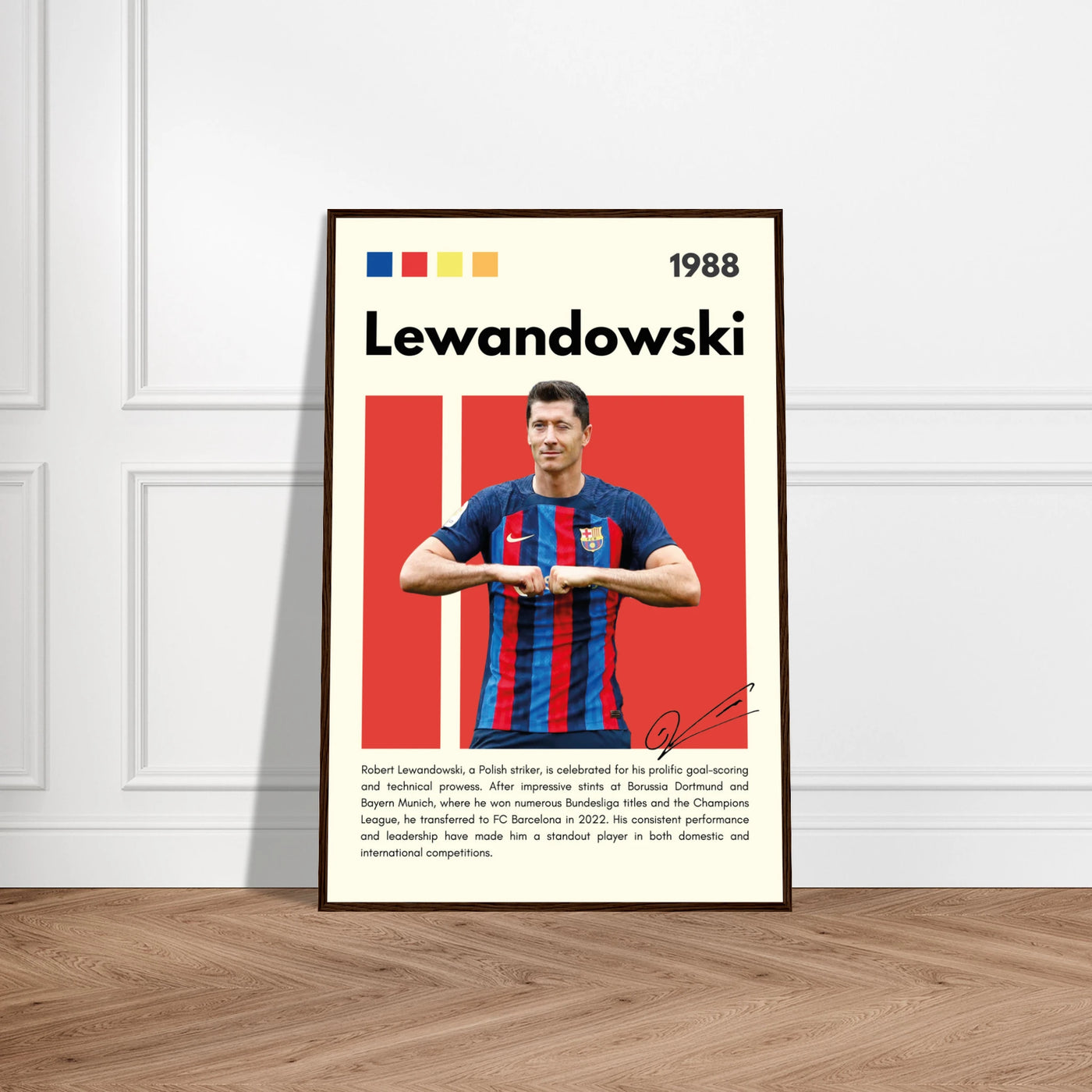 Robert Lewandowski FC Barcelona Framed Football Poster Vibrantwalls