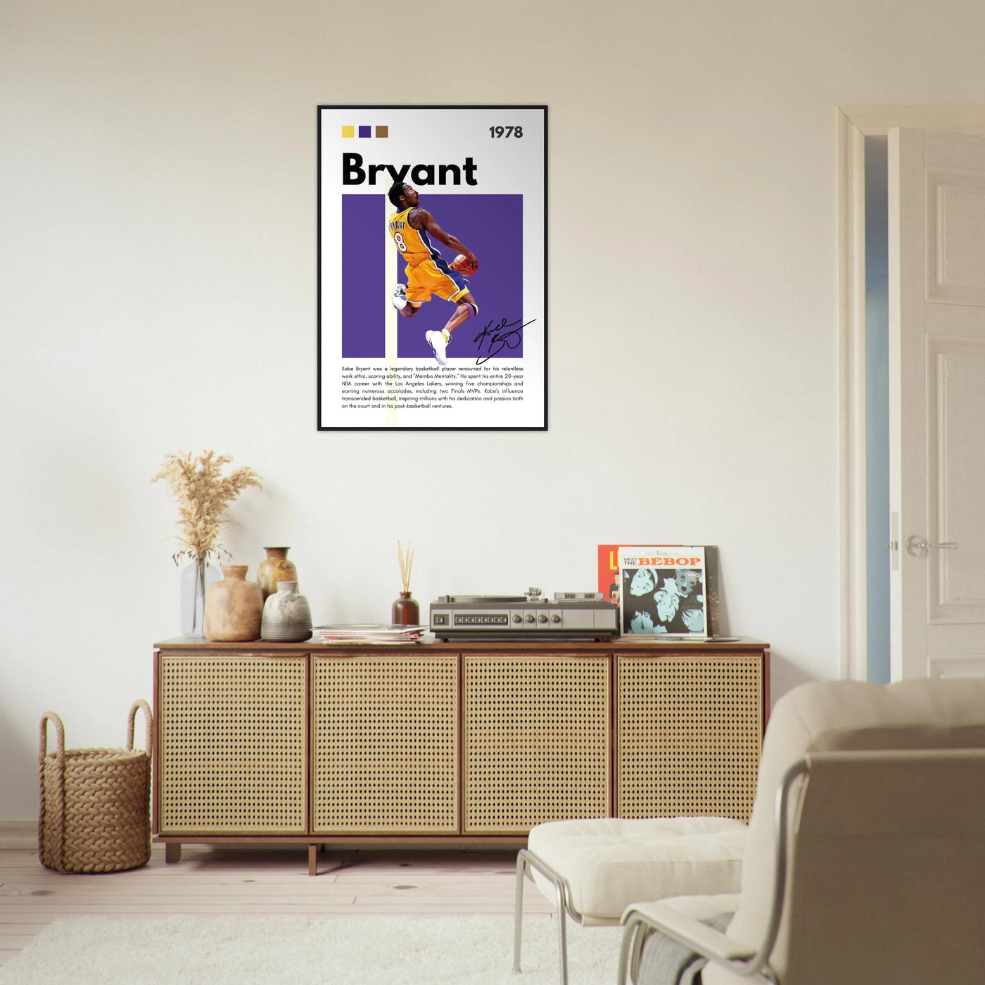 Kobe Bryant Black Mamba Lakers Vintage Poster Vibrantwalls