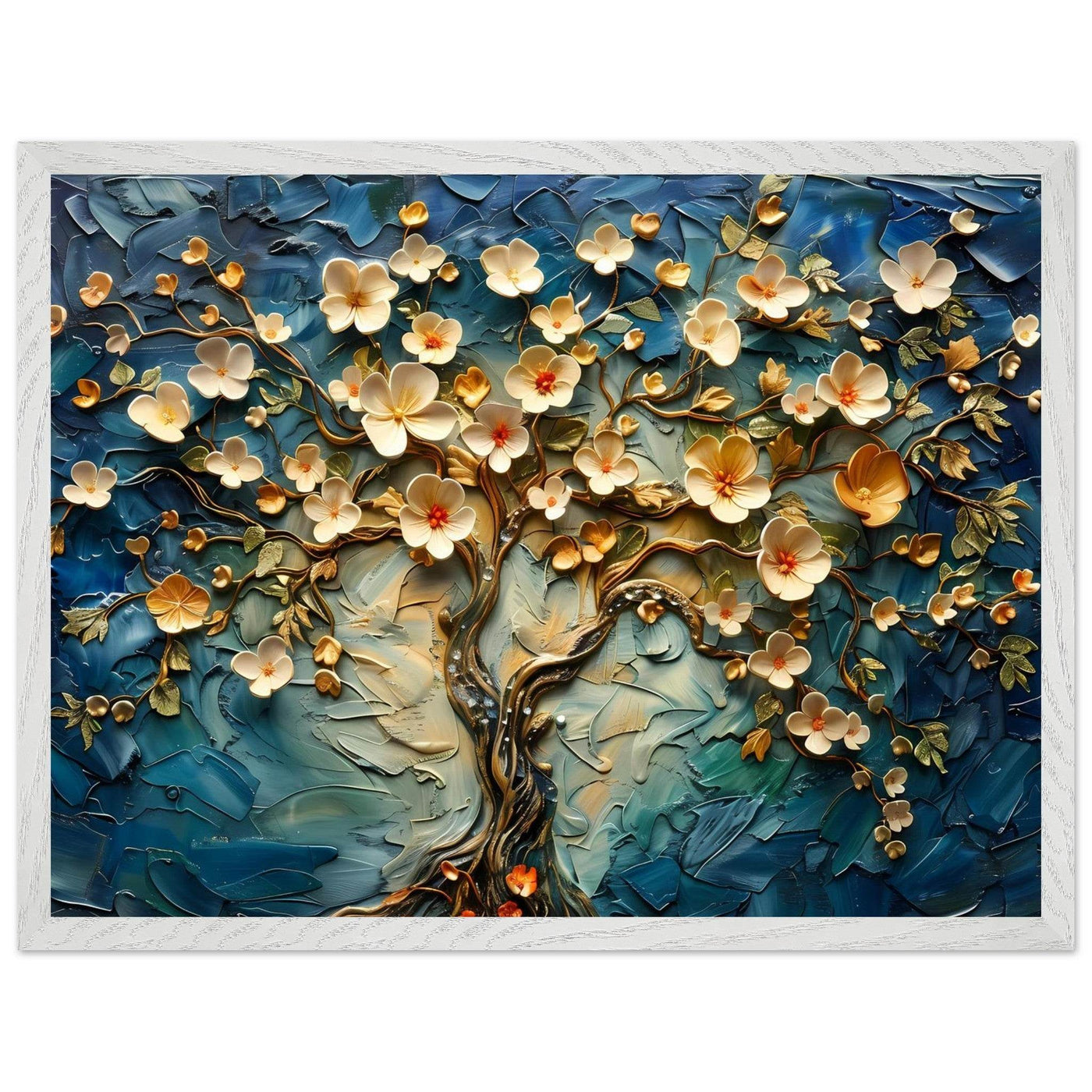 Textured Tree of Life Impasto Blooms - Vibrantwalls