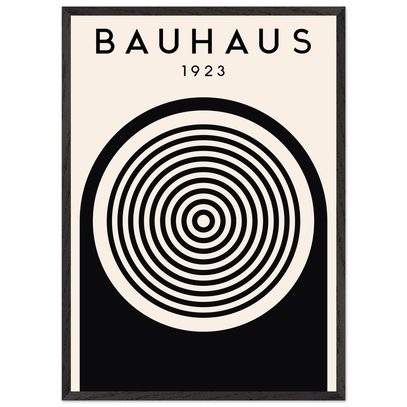 Bauhaus Black and White Art - Concentric Circle Design - Vibrantwalls