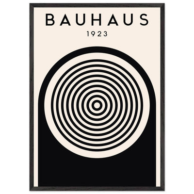 Bauhaus Black and White Art - Concentric Circle Design - Vibrantwalls