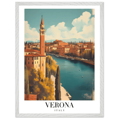 Verona Italy Framed Poster – Vintage Italian Travel Wall Art with Wooden Frame - Vibrantwalls