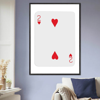 Two of Hearts Poker Card Print - Framed Wall Art, Eco-Friendly Wood Frame in Your Choice of Size & Finish - Vibrantwalls