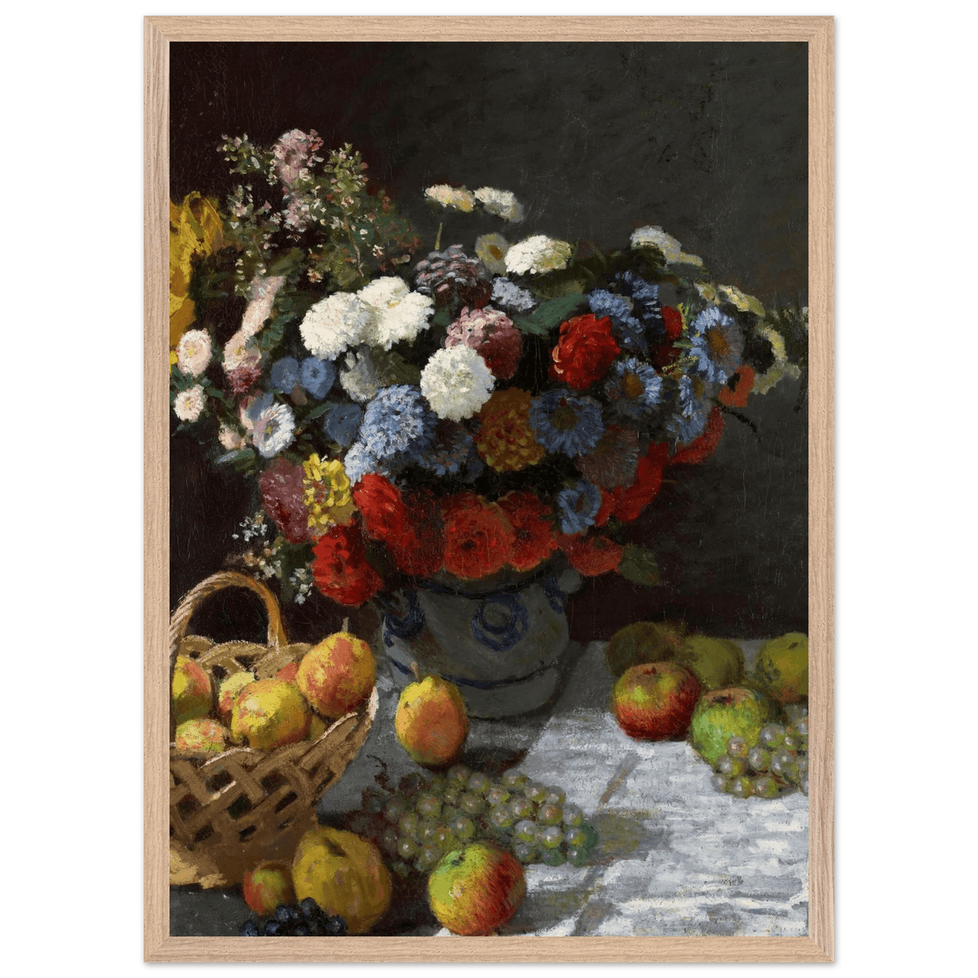 Still Life Wall Art Print of Flowers and Fruit for Elegant Home Decor - Vibrantwalls