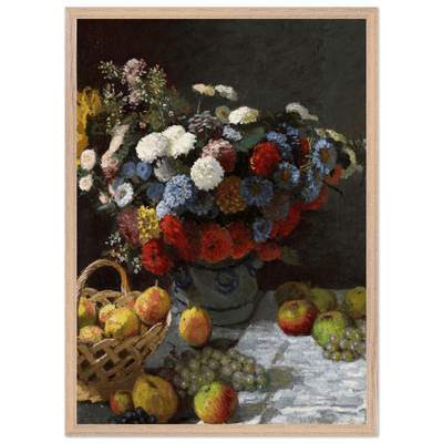 Still Life Wall Art Print of Flowers and Fruit for Elegant Home Decor - Vibrantwalls