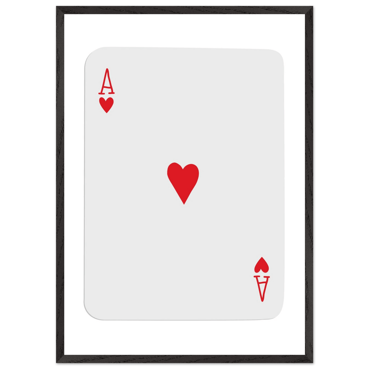 Ace of Hearts Poker Card Print - Framed Wall Art, Eco-Friendly Wood Frame in Your Choice of Style - Vibrantwalls