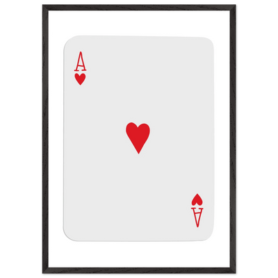 Ace of Hearts Poker Card Print - Framed Wall Art, Eco-Friendly Wood Frame in Your Choice of Style - Vibrantwalls