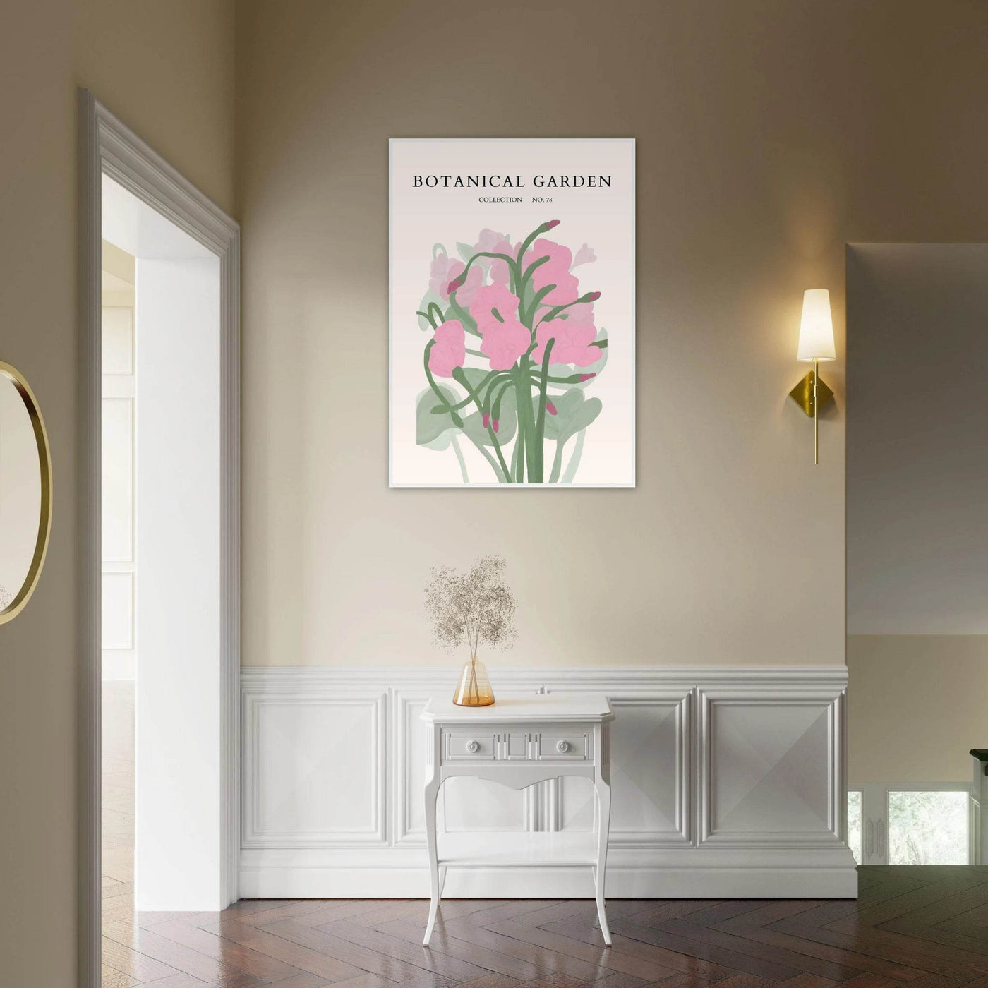 Botanical Garden Collection No. 78 Framed Poster – Blush Pink & Sage Green Floral Art Print | Ready-to-Hang - Vibrantwalls